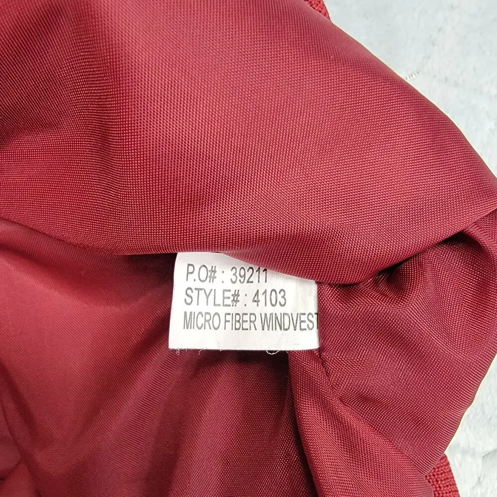 Vintage Red Oak Oklahoma Sooners Golf Wind Vest Pullover Mens XL Crimson